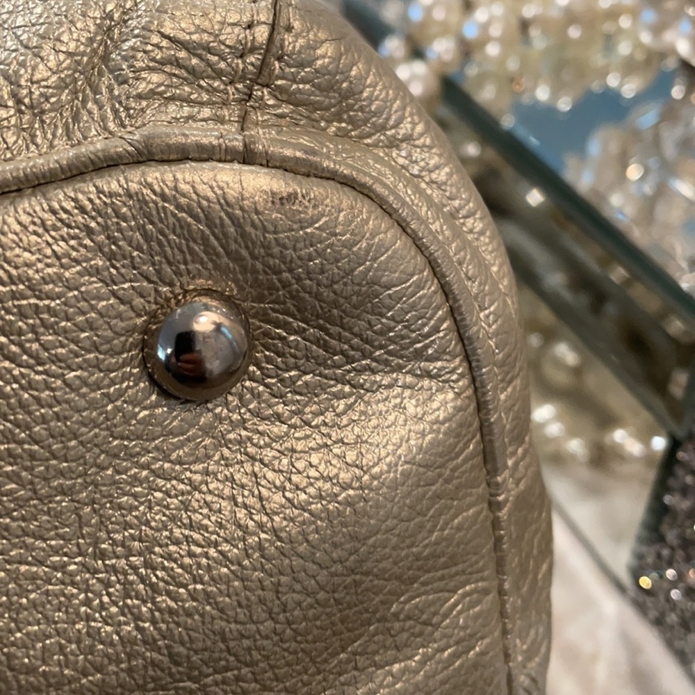 Tignanello Silver Pebble Leather Satchel - Picture 7 of 14
